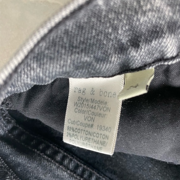 Rag & Bone Grey Skinny Jeans size 24 - Picture 7 of 7